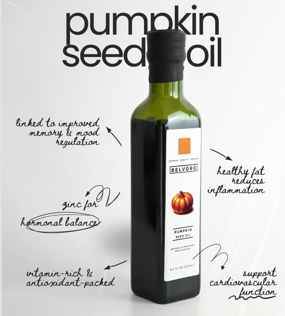 Belvoro Premium 100% Pumpkin Seed Oil