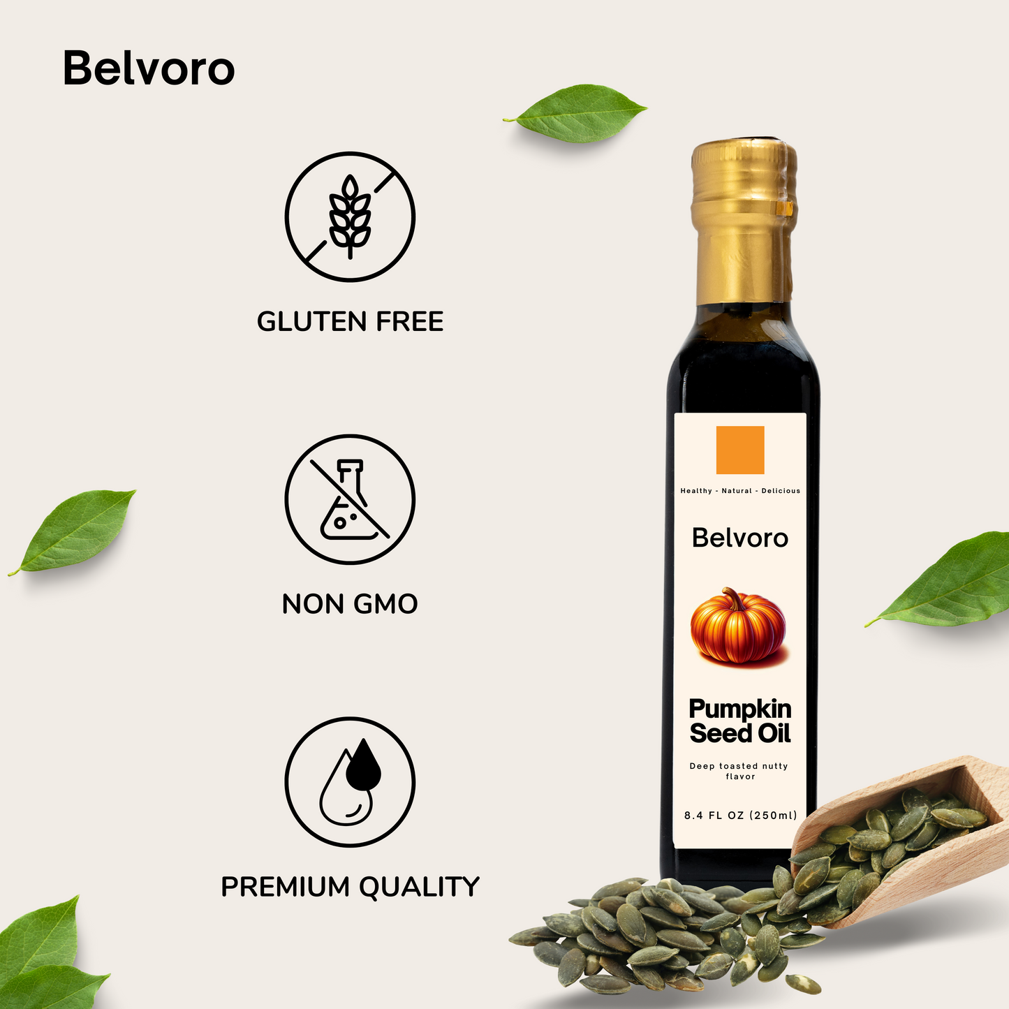 Belvoro Premium 100% Pumpkin Seed Oil
